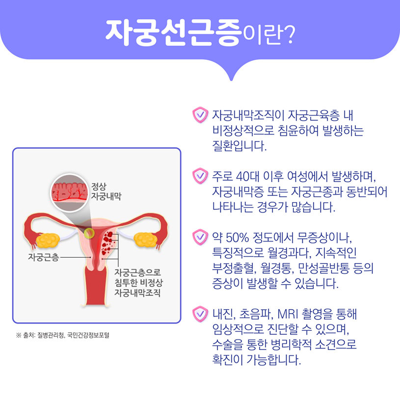 자궁선근증이란? 상세내용 하단참조