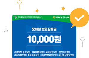 국내여행보험 모바일보험상품권 10,000원